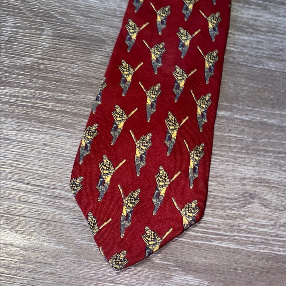 Burberrys Of London Vintage Lacrosse Pattern Silk Tie
